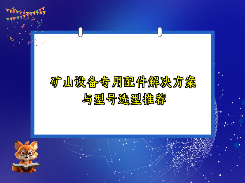 矿山设备专用配件解决方案与型号选型推荐